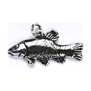 Přívěsek Stříbrný přívěšek lín obecný s patinou, ryba přívěsek ze stříbra P 138