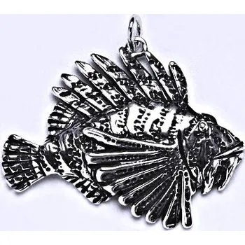 Přívěsek Stříbrný přívěšek perutýn s patinou, korálová ryba přívěsek ze stříbra P 139