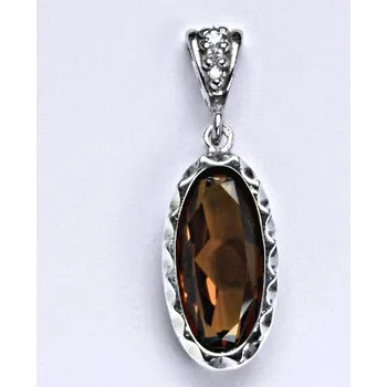 Přívěsek Stříbrný přívěšek s hnědým zirkonem, P 1433