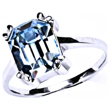Prsten Stříbrný prsten s krystalem light safír, T 1201