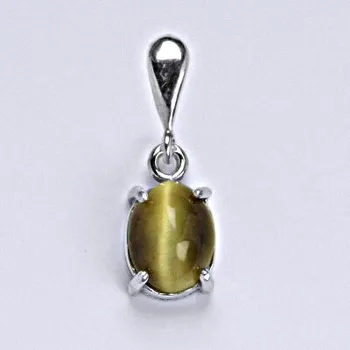 Přívěsek Stříbrný přívěšek s přírodním kamenem tygří oko 9x7 mm,P 1244