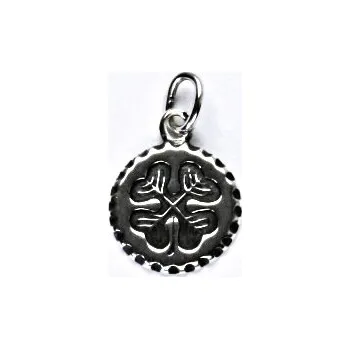 Přívěsek Stříbrný přívěsek s patinou, čtyřlístek, přívěšek ze stříbra, P 274