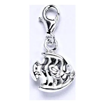 Přívěsek Stříbrný přívěšek s karabinou, ryba, přívěšek ze stříbra P 728