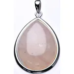 Stříbrný přívěsek, kapka, přírodní růženín, přívěšek s přír. růženínem P 1496