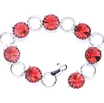 Stříbrný náramek s krystaly Swarovski Rivoli (Paparadscha)R 1188