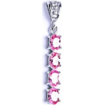 Přívěsek Stříbrný přívěšek s růžovými zirkony P 1234/2