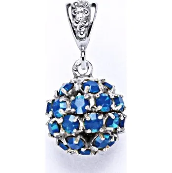 Přívěsek Koule se Swarovski krystalem blue opal přívěsek stříbrný P 1344/2
