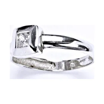 Prsten Prsten stříbrný s čirým zirkonem, prsten ze stříbra T 1161