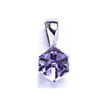 Přívěsek Stříbrný přívěsek s krystalem Swarovski (Violet 6x6 mm)P 1230