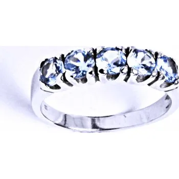 Prsten Stříbrný prsten se syntetickým akvamarínem VR 105