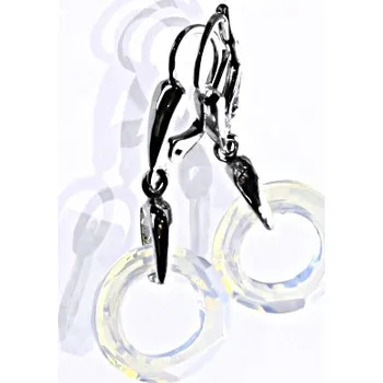 Náušnice Stříbrné náušnice se Swarovski krystaly white opal 14 mm, NK 1313/27