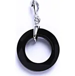 Stříbrný přívěšek s krystaly Swarovski (barva Jet) 1,P 1313