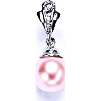 Šperk stříbrný přívěšek s umělou růžovou perlou, šperky P 1193/1