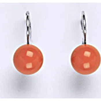 Náušnice Náušnice ze stříbra se Swarovski perlou coral (8 mm) NK 1183