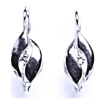 Náušnice Stříbrné náušnice na patent se zirkonem, šperk, VE 138