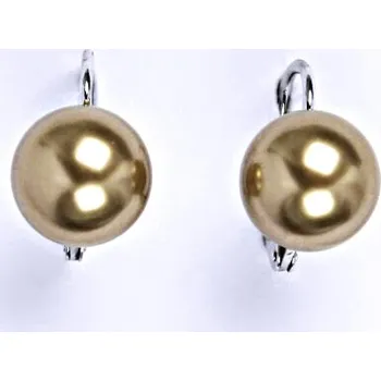 Náušnice Stříbrné náušnice se Swarovski perlou bronze 10 mm, NK 1183