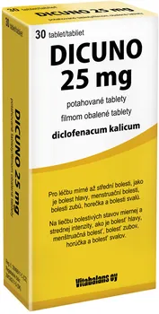 Lék na bolest, zánět a horečku Dicuno 25 mg 30 tbl.