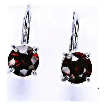 Náušnice Stříbrné náušnice na patent, přírodní granát, šperky,NK 1250