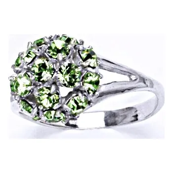 Prsten Prsten stříbrný s krystalem Swarovski peridot,šperk T 1337