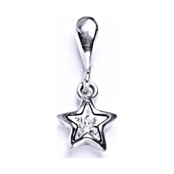 Módní doplněk Stříbrný přívěšek hvězdička ,Swarovski krystal čirý - P 1326/22 (Swarovski krystal 6x6 mm)