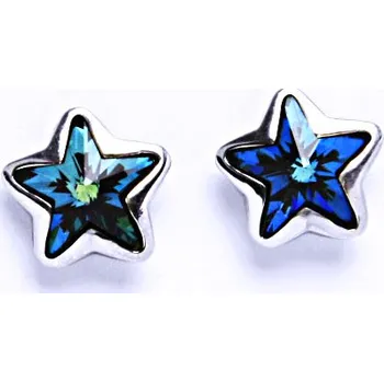 Náušnice Stříbrné náušnice na šroubek s krystaly Swarovski (modrá 10 mm)NŠ 1325