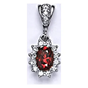 Přívěsek Stříbrný přívěsek Kate, oranžový zirkon, čiré zirkony, přívěsek ze stříbra, P 1480/2