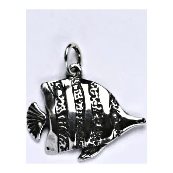 Přívěsek Stříbrný přívěšek korálové rybičky s patinou,ryba přívěsek ze stříbra 1 P 133