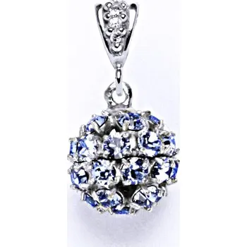 Přívěsek Koule se Swarovski krystalem light sapphire přívěsek stříbrný P 1344/2