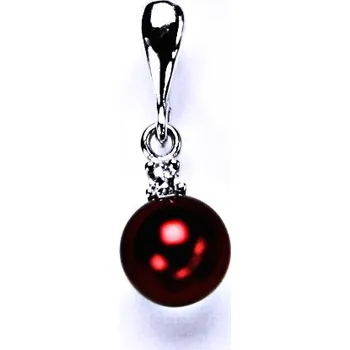 Přívěsek stříbrný šperk s umělou bordó perlou, přívěšek, P 1207/22