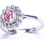 Stříbrný prsten se syntetickým růžovým zirkonem VR 179