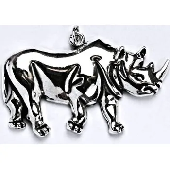 Přívěsek Stříbrný přívěsek s patinou, nosorožec, přívěsek ze stříbra, P 999