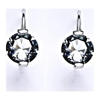 Náušnice Stříbrné náušnice se syntetickým zirkonem světle modrým, náušnice ze stříbra, NK 1461