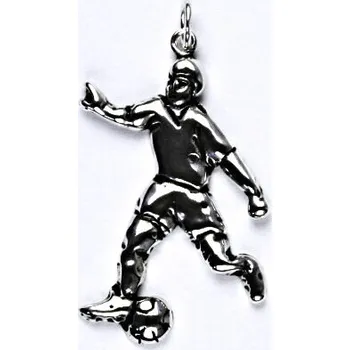 Přívěsek Stříbrný přívěsek fotbalista s patinou, přívěsek ze stříbra, P 255