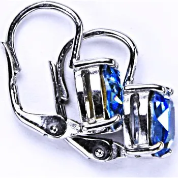 Náušnice Stříbrné náušnice, krystal Swarovski, akvamarin, šperky s krystaly NK 1245