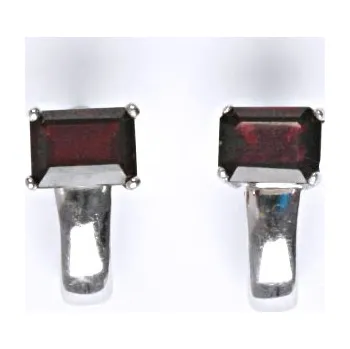 Náušnice Stříbrné náušnice, přírodní granát, šperky s granáty, 4,59 g