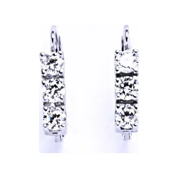 Náušnice Stříbrné naušnice se zirkonem na patent, náušnice ze stříbra VE 28
