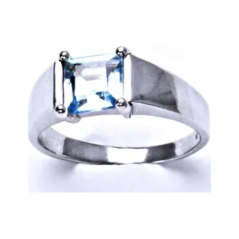 Prsten Stříbrný prsten, přírodní topaz sky, prstýnek ze stříbra, T 1404