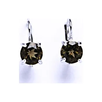 Náušnice Stříbrné náušnice, přírodní záhněda, náušnice na patent, NK 1250