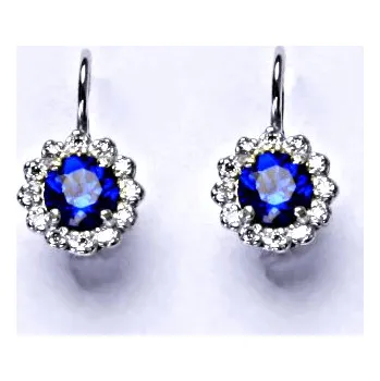 Náušnice Stříbrné náušnice,syntetický spinel, čiré zirkony, náušnice ze stříbra, NK 1495