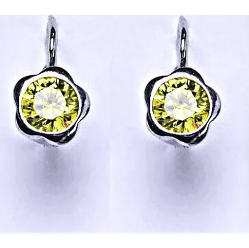 Náušnice Elegantní stříbrné náušnice s yelow zirkonem, kytička NK 1271