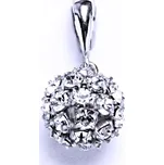 Stříbrný přívěšek koule se Swarovski krystalem přívěsek krystal čirý P 1344/6