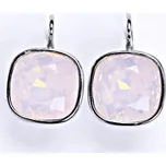 Stříbrné náušnice se Swarovski krystalem rose water opal, NK 1375