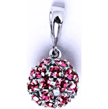 Přívěsek Stříbrný přívěšek koule se Swarovski krystalem přívěsek rose P 1344