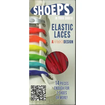 Tkaničky do bot SHOEPS - silikonové tkaničky červené 14ks