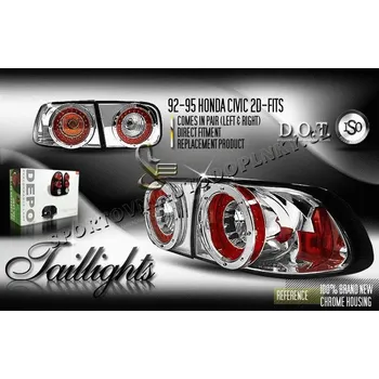 Zadní světlomet Honda Civic Coupe 2 DR 1996-2000 Depo chrome L.E.D. zadní čiré lampy