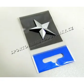 Samolepicí dekorace na vozidlo Chrom samolepící 3D logo hvězda