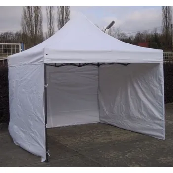 Zahradní stan Nůžkový stan 3x3m DELUXE bílý se 4 dělenými boky