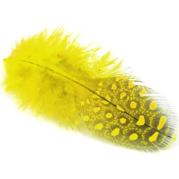 Velikonoční dekorace Flaušová peříčka 6/8 cm, 24 ks - žlutá