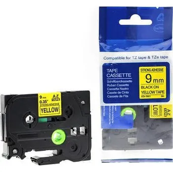 Počítač Kompatibilní páska s Brother TZ-S621/TZe-S621 9mm x 8m extr.adh. černý tisk/žlutý podklad