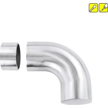 Zábradlí Feldmann Nerezové ukončení dřevěného madla zábradlí pr.42 mm 50603-240 oblé 90°, AISI 304 brus